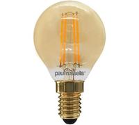 Paul Russells G45 Led Filament Golf Ball E14 Bulb, 4.5W 35W Eq, 400Lm, 2200K Extra Warm White, 1 Pack