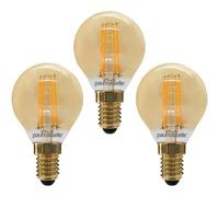 Paul Russells G45 Led Filament Golf Ball E14 Bulb, 4.5W 35W Eq, 400Lm, 2200K Extra Warm White, 3 Pack