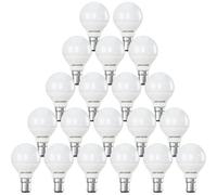 Paul Russells G45 Led Mini Globe B15 Bulb, 4.9W 40W Eq, 470Lm, 2700K Warm White, Frosted, Non-Dimmable, 20 Pack
