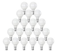 Paul Russells G45 Led Mini Globe B15 Bulb, 6.5W 60W Eq, 806Lm, 6500K Daylight, Frosted, Non-Dimmable, 20 Pack