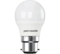 paul russells LED Light Bayonet Cap B22, 40w Equivalent, 4.9W 470 Lumens LED Bulbs, 6500K Bright Daylight, Mini Globe Frosted G45 BC Golf Ball Energy Saving (Not Dimmable) Lightbulbs, Pack of 1