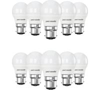 paul russells LED Light Bayonet Cap B22, 60w Equivalent, 6.5W 806 Lumens LED Bulbs, 6500K Bright Daylight, Mini Globe Frosted G45 BC Golf Ball Energy Saving (Not Dimmable) Lightbulbs, Pack of 10