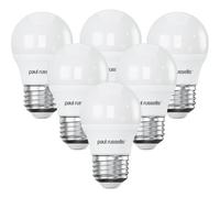 paul russells LED Light Edison Screw E27, 40w Equivalent, 4.9W 470 Lumens LED Bulbs, 4000K Natural Cool White, Mini Globe Frosted G45 ES Golf Ball Energy Saving (Not Dimmable) Lightbulbs, Pack of 6