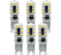 paul russells LED Bulbs, 2.2W, Daylight 6500K, 200LM, Equivalent to 20W G9 Halogen Bulbs, Non-Dimmable, Energy Saving G9 Bi-Pin Capsule Bulb, for Home Lighting Chandelier Lamp Decor, 6 Packs