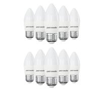 paul russells LED Candle - Dimmable Edison Screw Light, 5.5W 470 LM E27 C37 LED Bulbs, 40w Equivalent, 4000K Cool White/Natural White, Dimmer ES Energy Saving Ceiling Lightsbulbs, Pack of 10