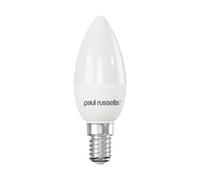 paul russells LED Candle - Small Edison Dimmable Screw Light, 5.5W E14 C37 LED Bulbs, 40w Equivalent, 6500K Daylight, Dimmer SES Energy Saving Ceiling Lightsbulbs, Pack of 1