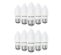 paul russells LED Candle - Dimmable Edison Screw Light, 5.5W 470 LM E27 C37 LED Bulbs, 40w Equivalent, 4000K Cool White/Natural White, Dimmer ES Energy Saving Ceiling Lightsbulbs, Pack of 10