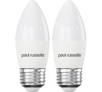 paul russells LED Candle - Dimmable Edison Screw Light, 5.5W 470 LM E27 C37 LED Bulbs, 40w Equivalent, 4000K Cool White/Natural White, Dimmer ES Energy Saving Ceiling Lightsbulbs, Pack of 3