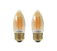 paul russells LED Candle Filament Light - 2.5W 20W Equivalent Replacement, 200LM Lumens, 2200K Extra Warm White, ES E27 Edison Screw C35 Bulbs - Energy Saving Non-Dimmable Lamps - 2 Pack