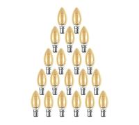paul russells LED Candle Filament Light - 2.5W 20W Equivalent Replacement, 200LM Lumens, 2200K Extra Warm White, SBC B15 Small Bayonet Cap C35 Bulbs - Energy Saving Non-Dimmable Lamps - Pack of 20