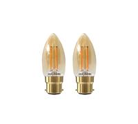 paul russells LED Candle Filament Light - 2.5W 20W Equivalent Replacement, 200LM Lumens, 2200K Extra Warm White, BC B22 Bayonet Cap C35 Bulbs - Energy Saving Non-Dimmable Lamps - 2 Pack