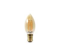 paul russells LED Candle Filament Light - 2.5W 20W Equivalent Replacement, 200LM Lumens, 2200K Extra Warm White, SBC B15 Small Bayonet Cap C35 Bulbs - Energy Saving Non-Dimmable Lamps - Pack of 1