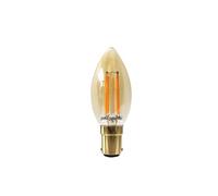 paul russells LED Candle Filament Light - 4.5W 35W Equivalent Replacement, 400LM Lumens, 2200K Extra Warm White, SBC B15 Small Bayonet Cap C35 Bulbs - Energy Saving Non-Dimmable Lamps - Pack of 1