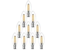 paul russells LED Candle Filament Light - 4.5W 40W Equivalent Replacement, 470LM Lumens, 2700K Warm White, SBC B15 Small Bayonet Cap C35 Bulbs - Bright Energy Saving Non-Dimmable Lamps - Pack of 10