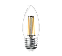 paul russells LED Candle Filament Light - 4.5W 40W Equivalent Replacement, 470LM Lumens, 2700K Warm White, ES E27 Edison Screw C35 Bulbs - Bright Energy Saving Non-Dimmable Lamps - Pack of 1