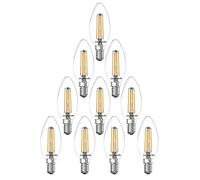 paul russells LED Candle Filament Light - 4.5W 40W Equivalent Replacement, 470LM Lumens, 2700K Warm White, SES E14 Small Edison Screw C35 Bulbs - Bright Energy Saving Non-Dimmable Lamps - Pack of 10