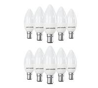 paul russells LED Candle - Small Bayonet Fitting Dimmable Light, 5.5W B15 C37 LED Bulbs, 40w Equivalent, 4000K Cool White/Natural White, Dimmer SBC Energy Saving Ceiling Lightsbulbs, Pack of 10