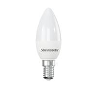 paul russells LED Candle - Small Edison Dimmable Screw Light, 5.5W E14 C37 LED Bulbs, 40w Equivalent, 2700K Warm White, Dimmer SES Energy Saving Ceiling Lightsbulbs, Pack of 1