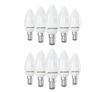paul russells LED Candle - Small Edison Dimmable Screw Light, 5.5W E14 C37 LED Bulbs, 40w Equivalent, 6500K Daylight, Dimmer SES Energy Saving Ceiling Lightsbulbs, Pack of 10