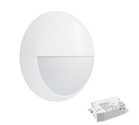 paul russells LED Ceiling & Wall Light Slimline Bulkhead, Adjust 12W/16W/20W - 120Lm/W, 3CCT 3000K/4000K/6500K, IP65, Eyelid White Bezel, Emergency 3hrs Lighting for Commercial, Hallway, Outdoor Use
