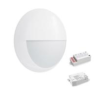 paul russells LED Ceiling & Wall Light Slimline Bulkhead, Adjust 12W/16W/20W - 120Lm/W, 3CCT 3000K/4000K/6500K, IP65, Eyelid White Bezel, 3hrs Emergency & Sensor Light for Commercial, Hallway, Outdoor