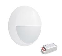 paul russells LED Ceiling & Wall Light Slimline Bulkhead, Adjust 12W/16W/20W - 120Lm/W, 3CCT 3000K/4000K/6500K, IP65, Eyelid White Bezel, Modern Security Sensor Light for Commercial, Hallway, Outdoor