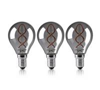 Paul Russells Led E14 Ses Bulb, C35 Spiral Filament, 2.5W To 7W Equiv, 60Lm Dimmable, Smoked Grey Glass, 1800K Warm White, 3 Pack