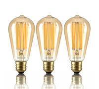 Paul Russells Led Filament Bulb E27 4.5W 34W Equivalent 380Lm Dimmable St64 Edison Screw Warm White 2200K Vintage 3 Pack