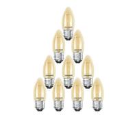 Paul Russells Led Filament Candle Bulb, 2.5W 200 Lumens, 20W Equivalent, 2200K Extra Warm White Amber, Pack Of 10