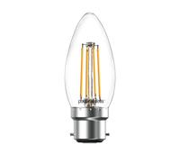 paul russells LED Filament Candle - Dimmable Bayonet Cap B22 Light Bulbs, 4.5Watt 470Lumens C35 LED Bulbs, 40w Equivalent, 2700K Warm White Dimmer BC Energy Saving Chandelier Lamps, 1 Pack