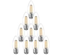 paul russells LED Filament Candle - Dimmable Edison Screw E27 Light Bulbs, 4.5Watt 470Lumens C35 LED Bulbs, 40w Equivalent, 2700K Warm White Dimmer ES Energy Saving Chandelier Lamps, 10 Pack