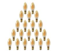 paul russells LED Filament Candle - Dimmable Small Bayonet Cap B15 Light Bulbs, 4.5Watt 423LM C35 Bulbs, 40w Equivalent, 2200K Extra Warm White Dimmer SBC Energy Saving Chandelier Lamps, 20 Pack