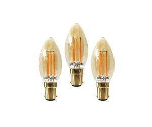 paul russells LED Filament Candle - Dimmable Small Bayonet Cap B15 Light Bulbs, 4.5Watt 423LM C35 Bulbs, 40w Equivalent, 2200K Extra Warm White Dimmer SBC Energy Saving Chandelier Lamps, 3 Pack