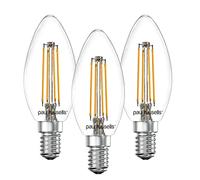 paul russells LED Filament Candle - Dimmable Small Edison Screw E14 Light Bulbs, 4.5Watt 470Lumens C35 LED Bulbs, 40w Equivalent, 2700K Warm White Dimmer SES Energy Saving Chandelier Lamps, 3 Pack
