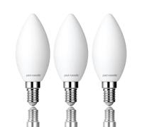 paul russells LED Filament Candle Small Edison Screw E14, 5.9W = 45watt Replace 550LM Vintage SES Light Bulb, 2700K Warm White, C35 Retro Style Dimmable, No Flicker, Milky White Glass Bulbs - 3 Packs