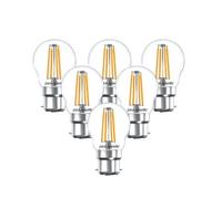 paul russells Dimmable Filament Golf Ball LED Bulbs, Bayonet Cap, B22, BC, 4.5Watt 470LM G45 40w Equivalent, Mini Globe 2700K Warm White, Energy Saving, Decorative Chandelier Lamps, Pack of 6