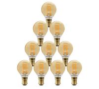 Paul Russells Led Filament Dimmable Golf Bulb, Sbc B15, 4.5W 423 Lumens, 40W Equivalent, 2200K Extra Warm White, Pack Of 10
