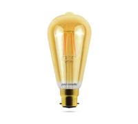 Paul Russells Led Filament Dimmable St64 Bulb, Bc B22, 7W 725 Lumens, 60W Equivalent, 2200K Extra Warm White Amber