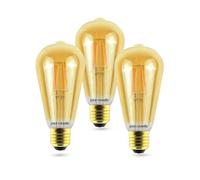 Paul Russells Led Filament Dimmable St64 Bulb, Es E27, 7W 725 Lumens, 60W Equivalent, 2200K Extra Warm White Amber, Pack Of 3