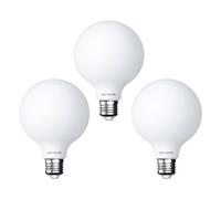 Paul Russells Led Filament Edison Screw E27 Bulb Dimmable G95 7.2W To 50W 640Lm Cri95 2700K Warm White Milky White Glass Pack Of 3