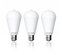 Paul Russells Led Filament Edison Screw E27 Bulb Dimmable St64 7.2W To 50W 640Lm Cri95 2700K Warm White Milky Glass Pack Of 3