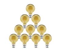 paul russells LED Filament G80 Light Bayonet Cap B22, 35w Equivalent Replacement Antique Bulb, BC 4.5W 400LM LED 2200K Amber Bulbs, Decorative Ceiling Fittings Energy Saving Lightbulbs, Pack of 10