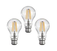 paul russells LED Filament GLS - Dimmable Bayonet Cap Fittings B22 Light Bulbs, 12Watt 1521Lumens Classic A60 LED Bulbs, 100w Equivalent, 2700K Warm White Dimmer BC Energy Saving Lamps, 3 Pack