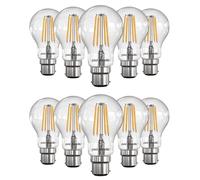 paul russells LED Filament GLS - Dimmable Bayonet Cap Fittings B22 Light Bulbs, 7Watt 806Lumens Classic A60 LED Bulbs, 60w Equivalent, 2700K Warm White Dimmer BC Energy Saving Lamps, 10 Pack