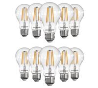 paul russells LED Filament GLS - Dimmable Edison Screw Fittings E27 Light Bulbs, 12Watt 1521Lumens Classic A60 LED Bulbs, 100w Equivalent, 2700K Warm White Dimmer ES Energy Saving Lamps, 10 Pack