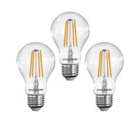 paul russells LED Filament GLS - Dimmable Edison Screw Fittings E27 Light Bulbs, 7Watt 806Lumens Classic A60 LED Bulbs, 60w Equivalent, 2700K Warm White Dimmer ES Energy Saving Lamps, 3 Pack