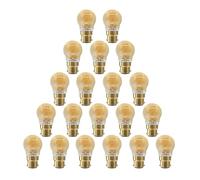 paul russells LED Filament Golf Ball Light Bayonet Cap B22, 20W Equivalent Replacement G45 Bulbs, 2.5W 200LM LED 2200K Amber Lamps, Home Ceiling Chandelier Energy Saving Lightbulbs, Pack of 20