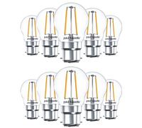 paul russells LED Filament Golf Ball Light Bayonet Cap B22, 25w Equivalent Bulb, 2.5W 250LM Mini Globe G45 LED Bulbs, 2700K Warm White, Energy Saving Chandelier Lightbulbs, Pack of 10