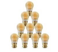 Paul russells LED Filament Golf Ball Light Bayonet Cap B22, 35W Equivalent G45 Bulbs, 4.5W 400LM LED BC 2200K Amber Lamps, Home Ceiling Chandelier Energy Saving Lightbulbs, Pack of 10