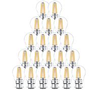 Paul Russells G45 Led Filament Golf Ball B22 Bulb, 4.5W 40W Eq, 470Lm, 2700K Warm White, Energy Saving, 20 Pack